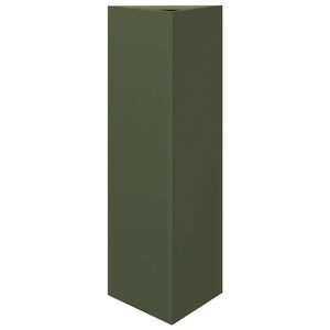 vidaXL Vrtno korito olivno zelene trikotna 30x26x75 cm jeklo