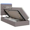 vidaXL LED Postelja za Shranjevanje z Blazino Taupe 90 x 200 cm Blago