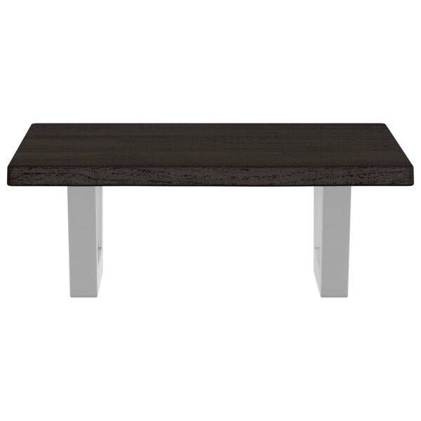 vidaXL Stenska polica za umivalnik jeklo in trdna hrastovina