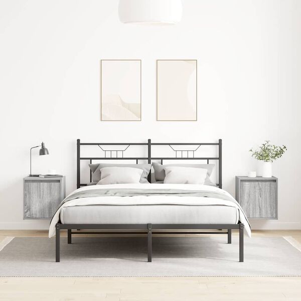 vidaXL Stenska nočna omarica 2 kosa siva sonoma 38x34x40 cm