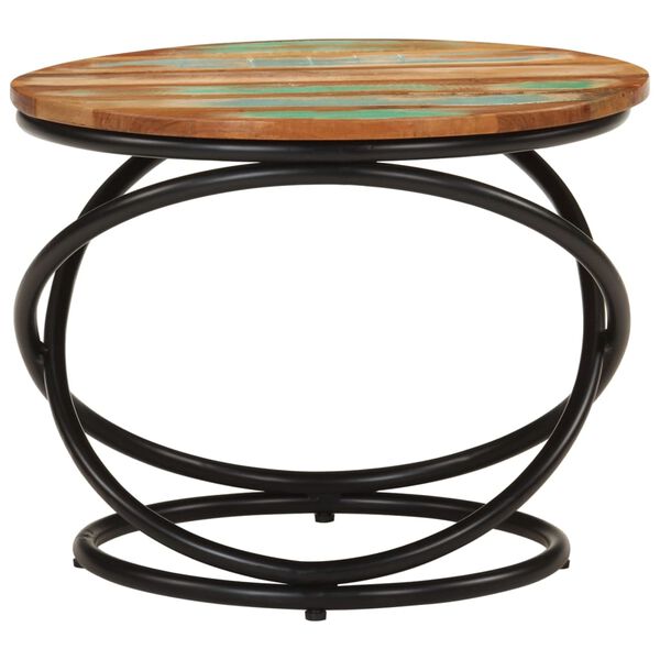 vidaXL Klubska mizica Ø50x40 cm trden predelan les in jeklo