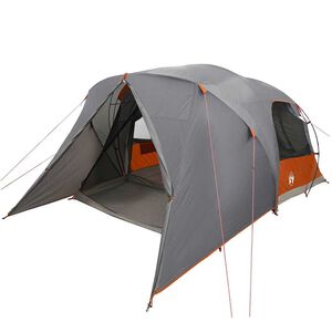 vidaXL &Scaron;otor Dome za 4 osebe Siva in oranžna 455 x 252 x 178 cm