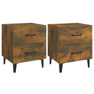 vidaXL Nočna omarica 2 kosa dimljeni hrast 40x35x47,5 cm