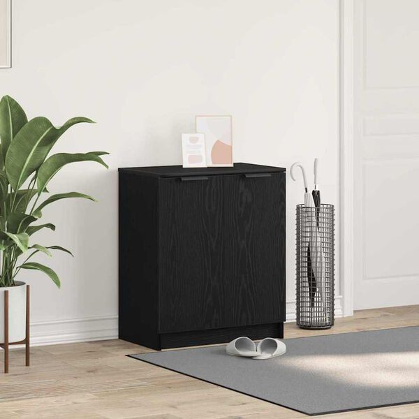 vidaXL Omara za čevlje Črna Orehovina 59 x 35 x 70 cm Konstruiran les