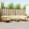 vidaXL Zunanja garnitura za sedenje 11 pcs Naravna in smetana