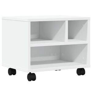 vidaXL Stojalo za tiskalnik s kolesi belo 41x32x34,5 cm