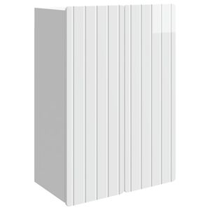 vidaXL Omara za steno Bela visok sijaj 66 x 34,5 x 92 cm