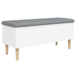vidaXL Klop za shranjevanje bela 102x42x46 cm inženirski les