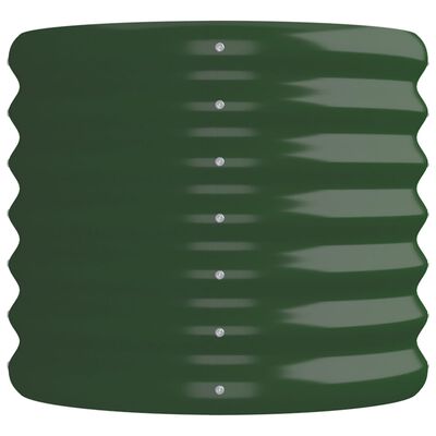 vidaXL Visoka greda iz prašno premazanega jekla 152x40x36 cm zelena