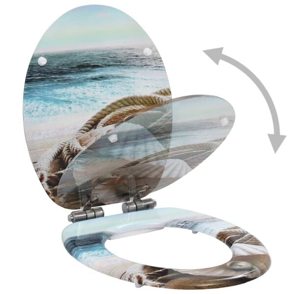 vidaXL Deska za WC školjko počasno zapiranje MDF dizajn bisernice