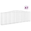 vidaXL Obokane gabion ko&scaron;are 7 kosov 400x30x120/140cm pocinkano železo