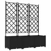 vidaXL Vrtni lonček 3 kos Črna 120 x 40 x 143 cm PP