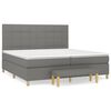 vidaXL Box spring postelja z vzmetnico temno siva 200x200 cm blago