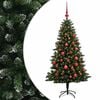 vidaXL Umjetno božično drevo z okrasnimi kroglami 120 cm 150 LED