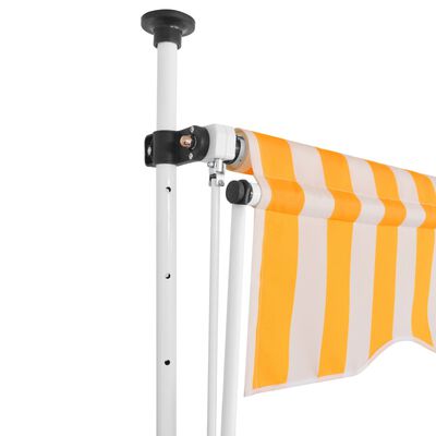 vidaXL Ročno zložljiva tenda 300 cm oranžne in bele črte