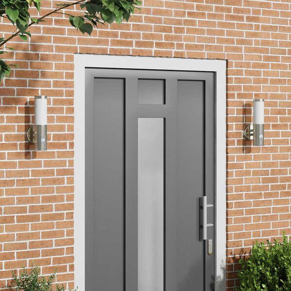 vidaXL Zunanja stenska luč 2 pcs srebrna 15 x 7,5 x 33 cm