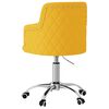 vidaXL Vrtljiv pisarni&scaron;ki stol gorčično rumeno blago