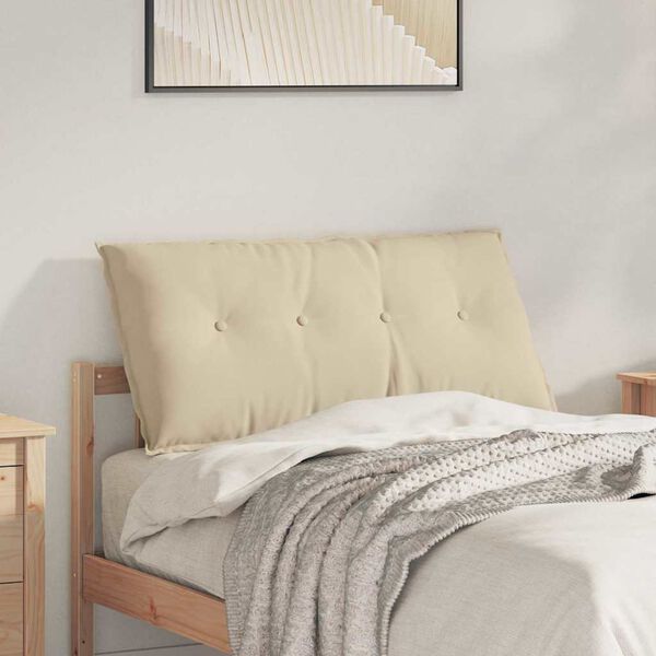 vidaXL Poglavni vzglavnik krema 100 x 50 cm Mikrofiber tkanina