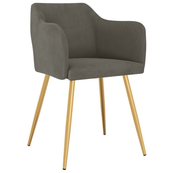 vidaXL Jedilni stoli 2 kosa temno siv žamet