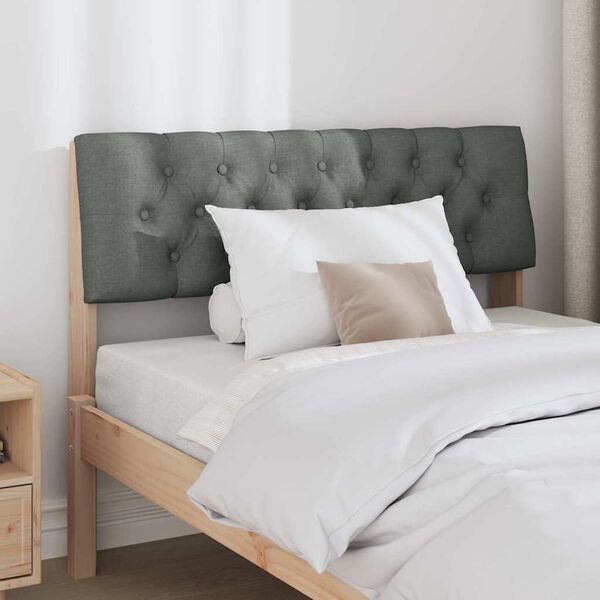 vidaXL Tapecirano vzglavje Temno siva 100 cm Masivno borovo les