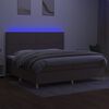 vidaXL Box spring postelja z vzmetnico LED taupe 200x200 cm blago