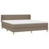 vidaXL Box spring postelja z vzmetnico taupe 160x200 cm blago