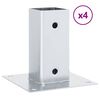 vidaXL Post Bases Square 4 kosi Silver 71x71 mm Pocinkano jeklo