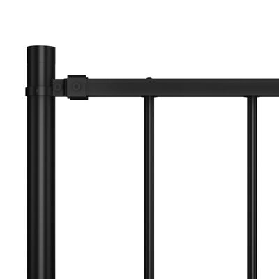 vidaXL Ograjni panel s stebrički premazano jeklo 1,7x1 m črn