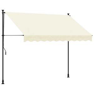 vidaXL Zložljiva tenda krem 300x150 cm tkanina in jeklo