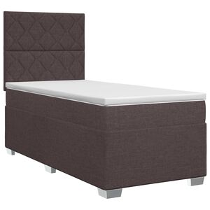 vidaXL Postelja boxspring z vzmetnico Temno rjava 80 x 200 cm Blago