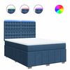 vidaXL Box spring postelja z vzmetnico modra 140x190 cm blago