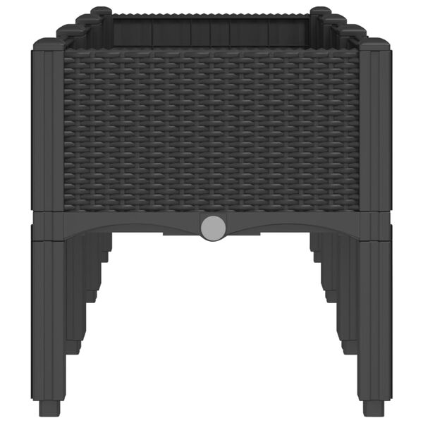 vidaXL Cvetlično korito z nogami črno 120x40x42 cm PP