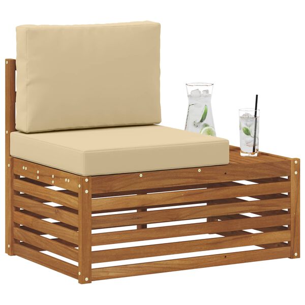 vidaXL Zunanji konec kavča Naravna 91 x 63 x 73 cm Masiven les akacije