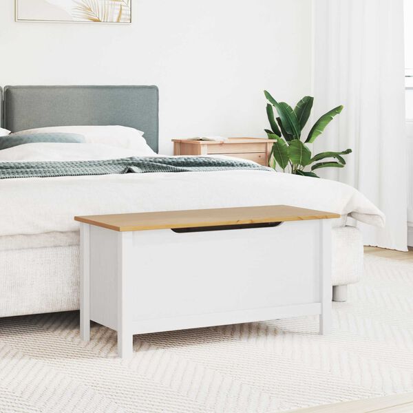 vidaXL Shranjevalna &scaron;katla Bela in medena rjava 90 x 40 x 45 cm