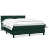 vidaXL Box spring postelja z vzmetnico temno zelena 160x210 cm žamet