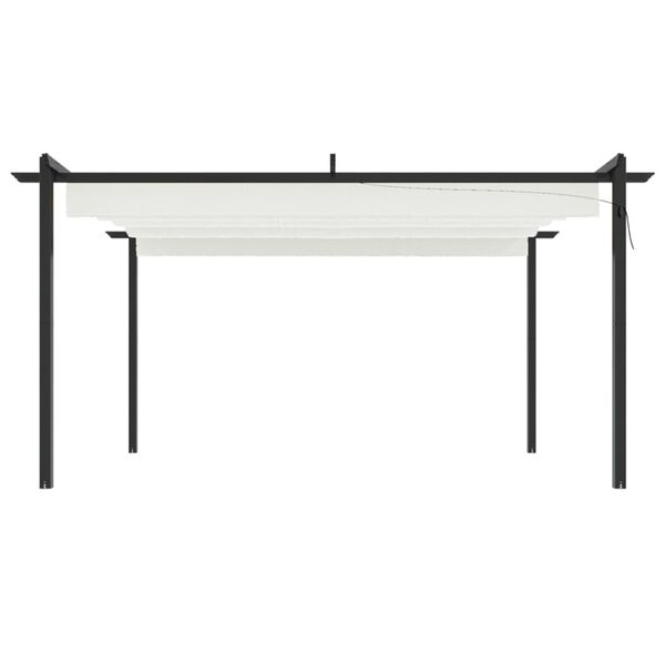 vidaXL Vrtni paviljon z zložljivo streho 4x3 m krem