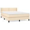 vidaXL Box spring postelja z vzmetnico krem 140x190 cm blago