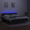 vidaXL Box spring postelja z vzmetnico LED črna 160x200 cm blago