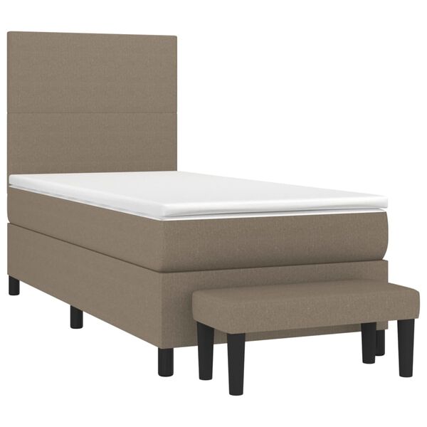 vidaXL Box spring postelja z vzmetnico taupe 80x200 cm blago