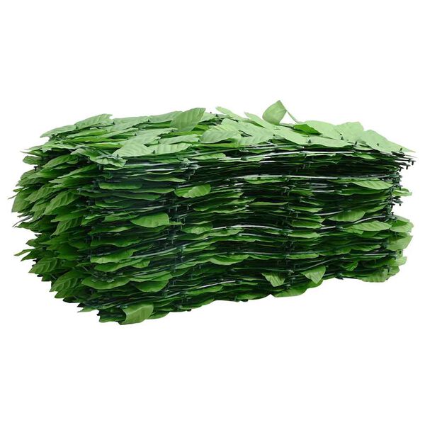 vidaXL Balkonsko platno z zelenim listjem 300x100 cm