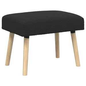 vidaXL klop Enobarvno Črna 60 x 40 x 45 cm Boucl&eacute;