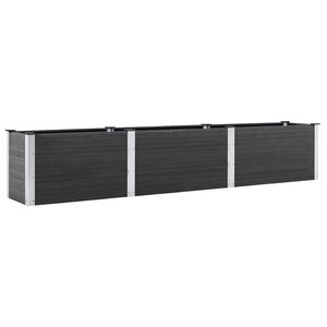 vidaXL Visoka greda 300x50x54 cm WPC siva