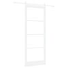 vidaXL Drsna vrata ORKDAL Bela 93 x 232 cm Trden borov les in steklo