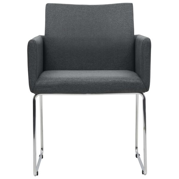 vidaXL Jedilni stoli 2 kosa temno sivo blago