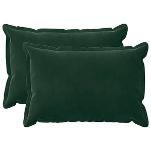 vidaXL Blazina z blazino HOUTEN 2 kos Temno zelena Žamet