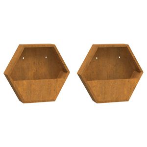 vidaXL Stensko cvetlično korito 2 kosa rjasto corten jeklo 46x10x40 cm