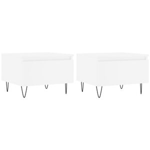 vidaXL Klubska mizica 2 kosa bela 50x46x35 cm inženirski les
