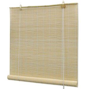 vidaXL Rolo senčilo iz bambusa 140x220 cm naravne barve