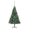 vidaXL Umetna osvetljena novoletna jelka z bunkicami zelena 180 cm PVC
