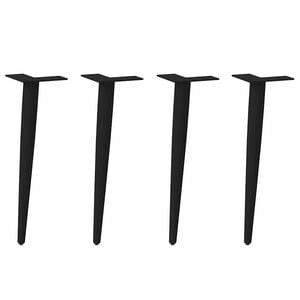 vidaXL Noge za klubsko mizico stožčaste oblike 4 kosi črne 30-31 cm jeklo